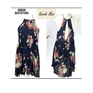 Kimchi Blue Urban Outfitters Dress Hi Lo Womens XS Navy Rust Sleeveless Floral